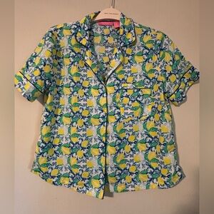 ISAAC MIZRAHI - Sleepwear - Lemon and Blue Floral Shirt and shorts set - size S